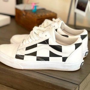 VANS Old Skool Leather Check  - LIKE NEW
